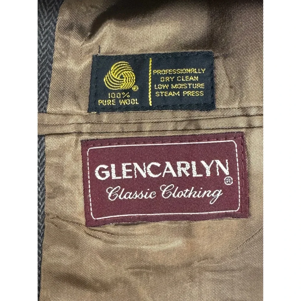 Glencarlyn‎ Wool Blazer Herringbone Sport Coat Classic Brown Jacket